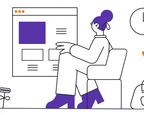 Bringfy illustration of a person managing deliveries on a web platform