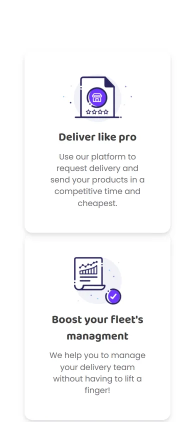 Bringfy mobile website: Deliver like pro and Boost your fleet's management